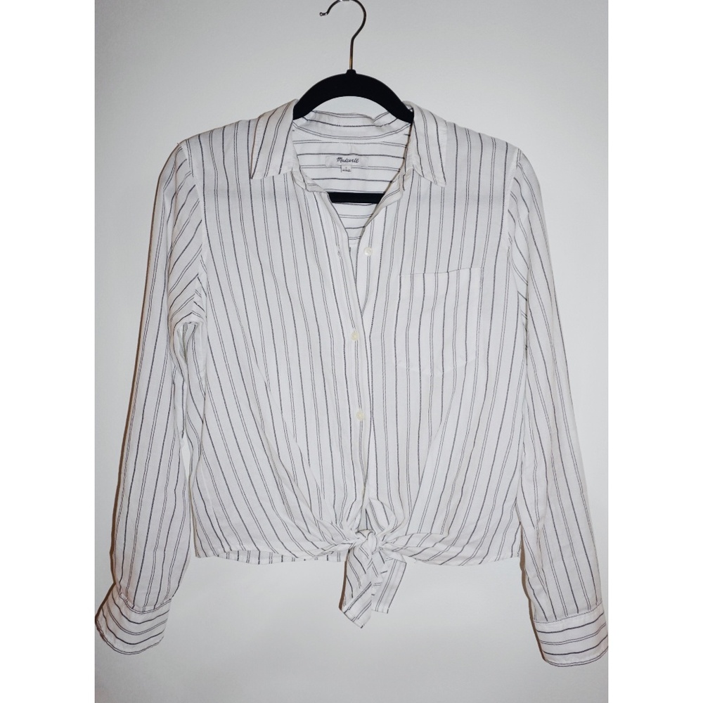 Madewell Tie-front shirt in darcy stripe